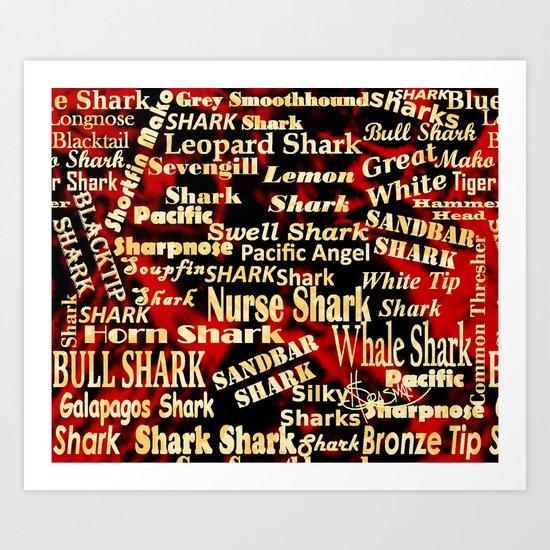 Sharks, which ones? Art Print