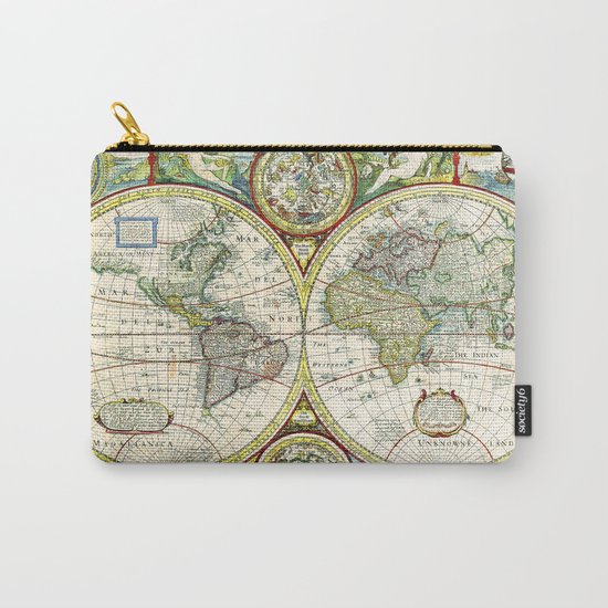 Vintage World Map Antique Carry-All Pouch