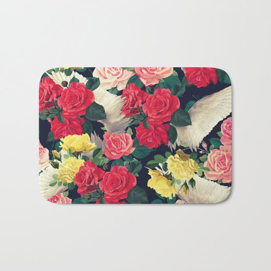 roses wings, tropical Bath Mat
