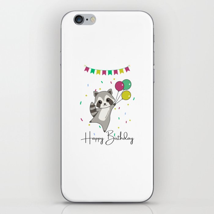 Raccoon Wishes Happy Birthday To You Raccoons iPhone Skin