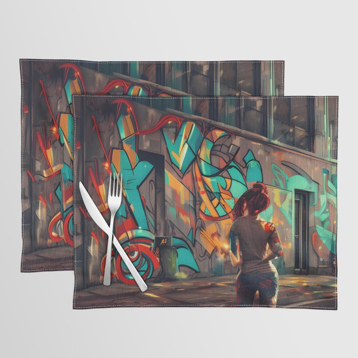 Urban Graffiti City - The Perfect Gift for Street Art Lovers Placemat