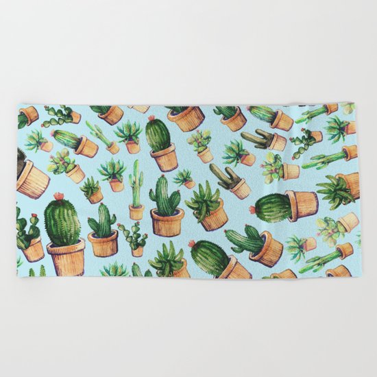 cactus wave Beach Towel