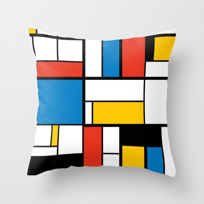 Mondrian De Stijl Modern Art Throw Pillow