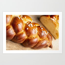 Challah bread with hail sugar Art Print | Loaf, Hanukkah, Baking, Bread, Breakfast, Judaism, Holiday, Challah, Jewish, Tradition 