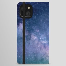 Blue Nebula Stars Space iPhone Wallet Case