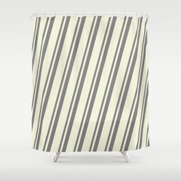 [ Thumbnail: Gray & Beige Colored Lines/Stripes Pattern Shower Curtain ]