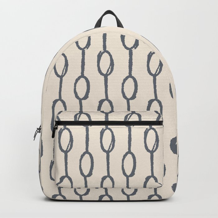 Pebble Dot Stripes Gray on Rose Petal Cream Backpack