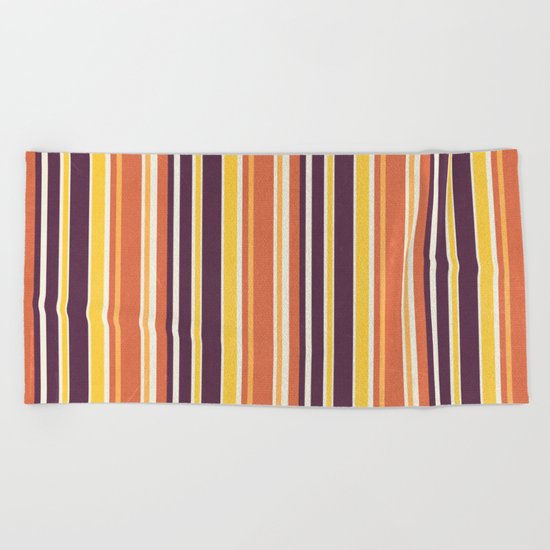 Happy Vertical LInes Beach Towel