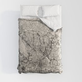  Raleigh, North Carolina City Map Drawing Comforter