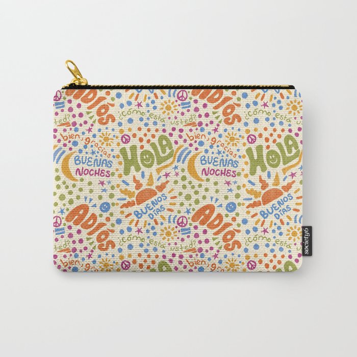 Colorful Saludos / Greetings Carry-All Pouch