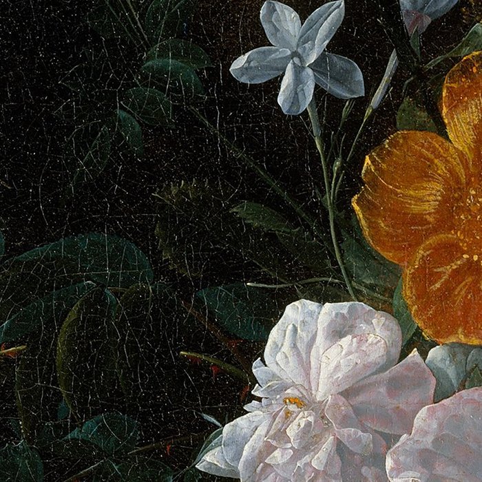 Nicolaes Van Veerendael A Bouquet Of Flowers In A Crystal Vase