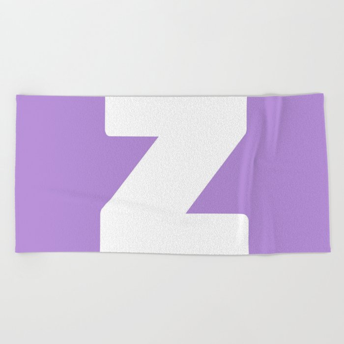 Z (White & Lavender Letter) Beach Towel