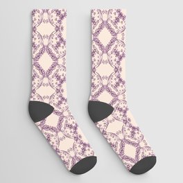 Blush Victorian Lace Pattern Socks