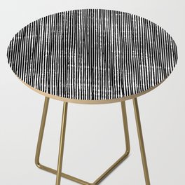 Rustic Abstract Stripes, Black and White Side Table