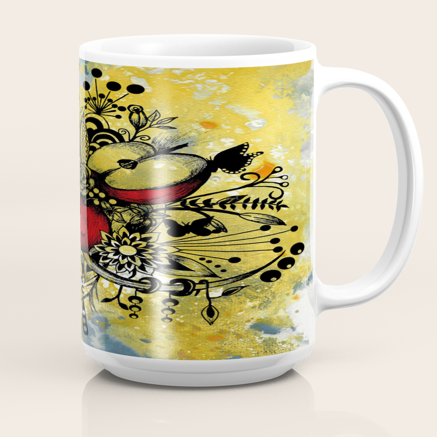 Abstract Acrylic Painting Apples Ii Coffee Mug By