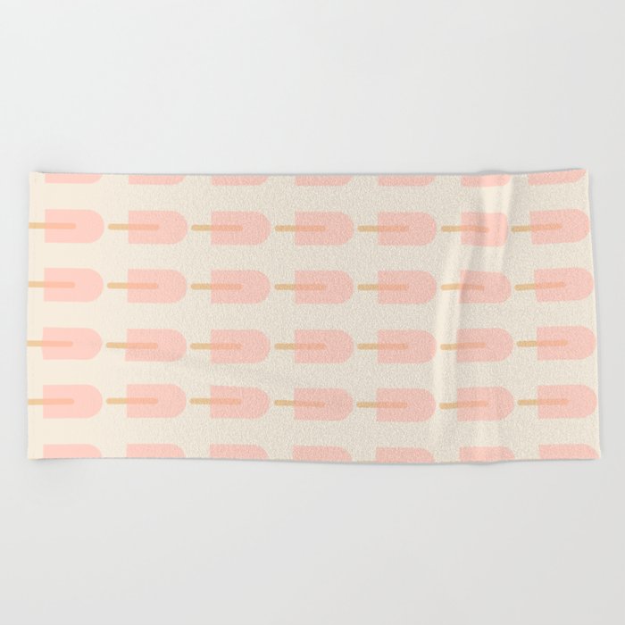 Pink Popsicle Pattern Beach Towel