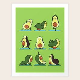 Avocado Yoga Art Print