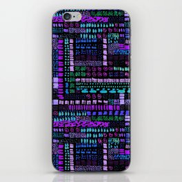 purple teal vibrant ink marks hand-drawn collection iPhone Skin