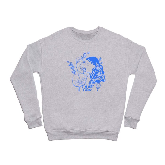 Blooming Lady-Blue Crewneck Sweatshirt