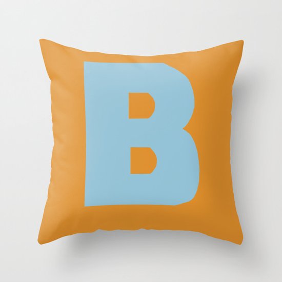 Blue B Throw Pillow