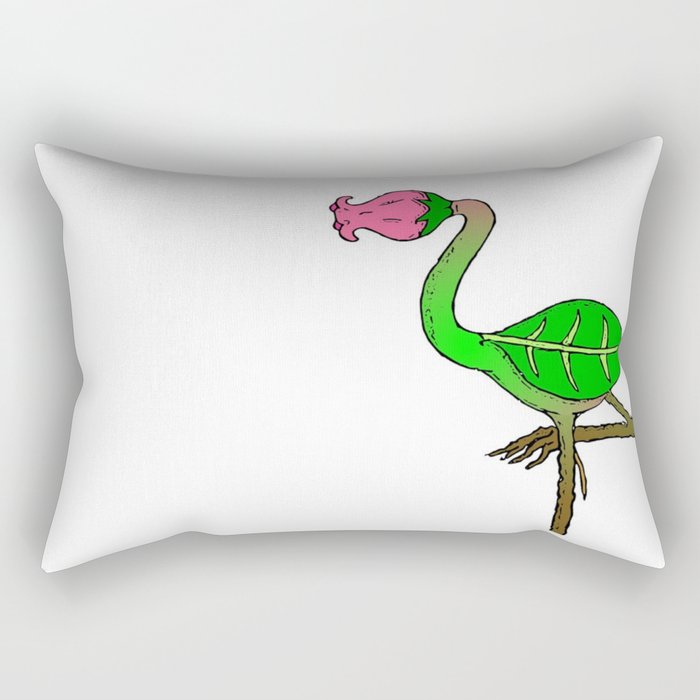 Flamingo Flower Rectangular Pillow