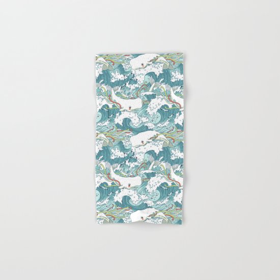 Whales and waves pattern Hand & Bath Towel