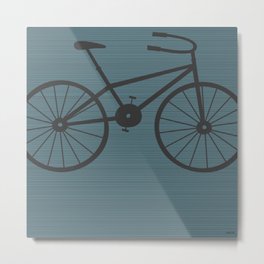 Grey Bike by Friztin Metal Print