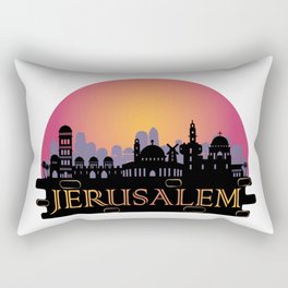 Jerusalem Old City Skyline - Israel Travel Rectangular Pillow