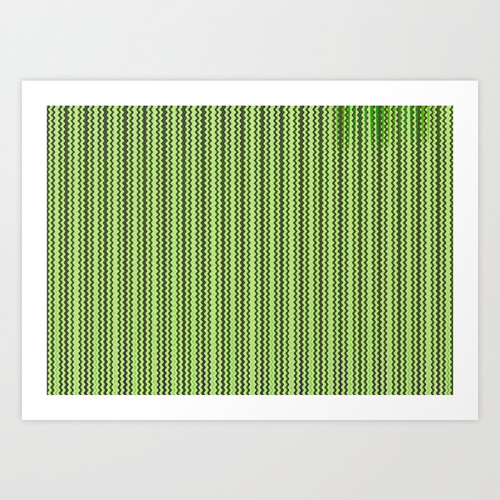 Lime Green And Brown Pattern Art Print