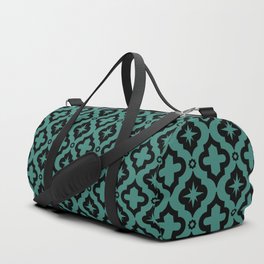 Green Blue and Black Ornamental Arabic Pattern Duffle Bag