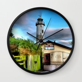 Hale Head Lighthouse (Painting) Wall Clock | Visit, House, Britain, Pretty, Fence, 1906, Rivermersey, Halehead, Painting, Hale 
