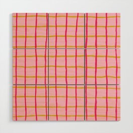 Retro Y2K Chequered Grid Wood Wall Art