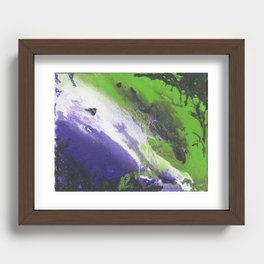 Galaxy Office Wall Art Paint Pour Recessed Framed Print