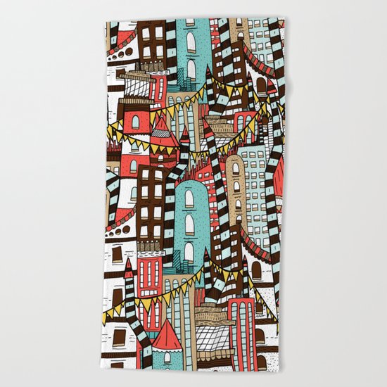 The City of Towers Beach Towel
