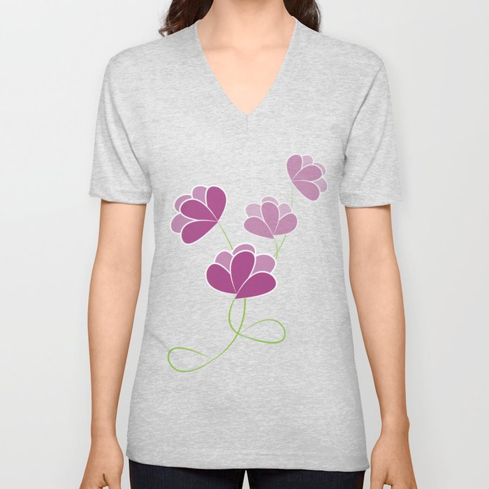 Flowers drawing V Neck T Shirt