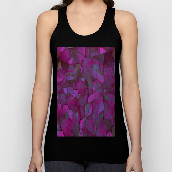 Fragments In Pueple - Abstract, fragmented pattern in purple Unisex Tank Top