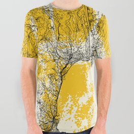 France, Nice - Map Illustration - Travel All Over Graphic Tee