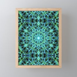 Liquid Light Series 52 ~ Blue & Green Abstract Fractal Pattern Framed Mini Art Print
