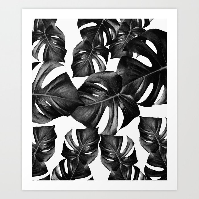 Monstera Leaves Pattern #9 #tropical #decor #art #society6 Art Print