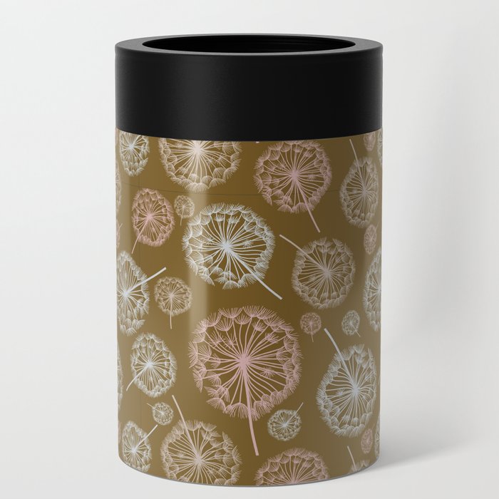 Spring Inspired Dandelions in Mustard, Peach and Cream (large) Can Cooler