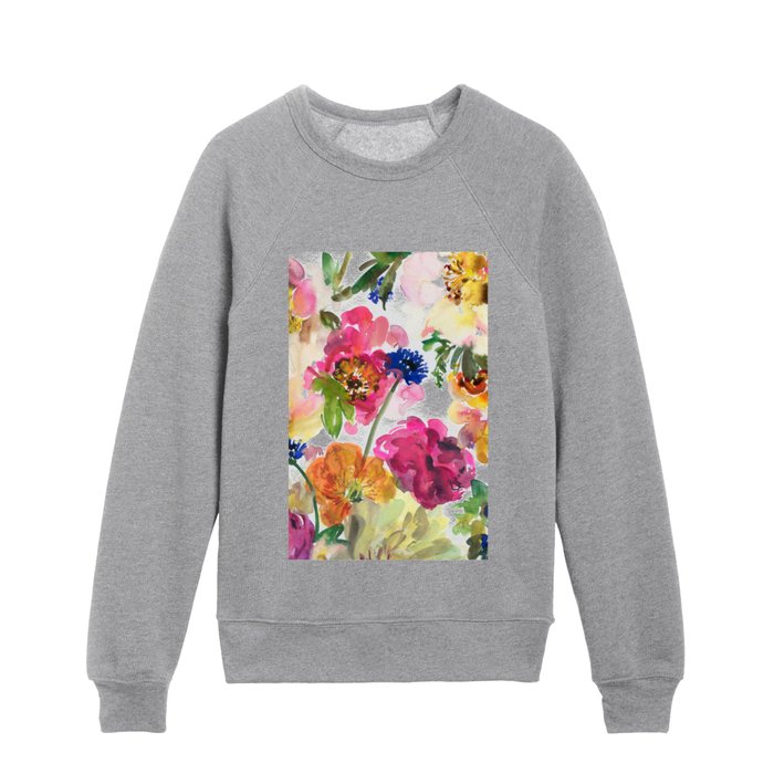 peonies garden Kids Crewneck