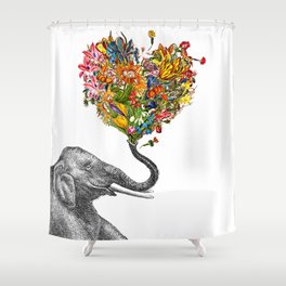 Happy Elephant  Shower Curtain