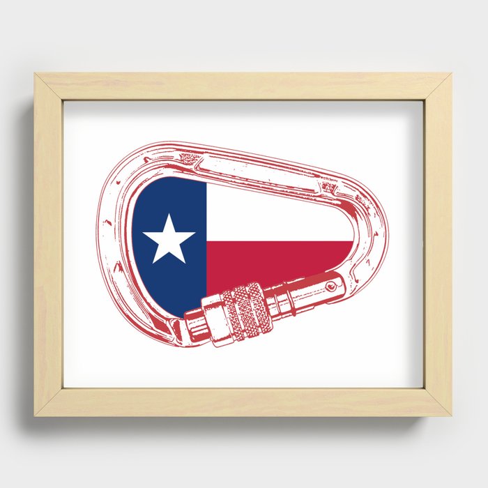 Texas Flag Climbing Carabiner Recessed Framed Print