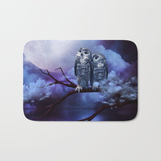 Cute couple owls Bath Mat