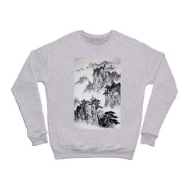 Chinese Traditional Charcoal Mountain Vista 1 Crewneck Sweatshirt