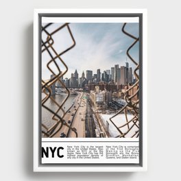 New York City and Brooklyn Bridge | Travel Photography Minimalism Framed Canvas