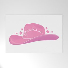 Pink Cowboy Hat Welcome Mat