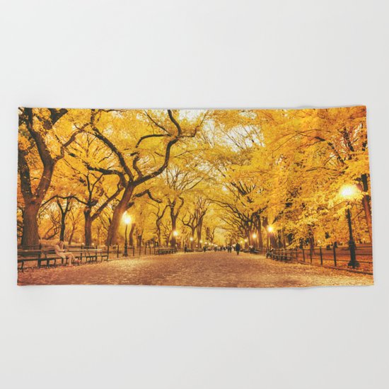 New York City Autumn Beach Towel