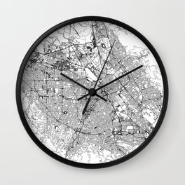 San Jose White Map Wall Clock