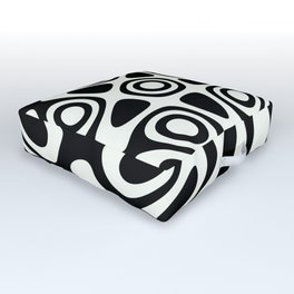 Abstract Tribal black and white  Outdoor Floor Cushion